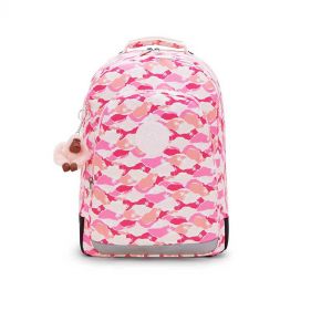 CLASS ROOM LARGE BACKPACK : KIPLING : PINK PALM : OS - شنطة ظهر