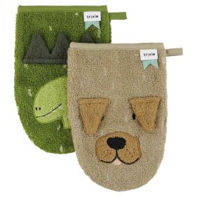 WASHCLOTHS 2 PACK   MR. DINO   MR. DOG   - إكسسوارات