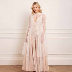 SEQUIN CASCADE MIDAXI OPEN CAPE  - وشاح