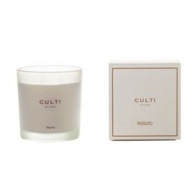 CANDLE SILKSCREENED SATIN GLASS TESSUTO 270G: CULTI MILANO - شمعة معطرة