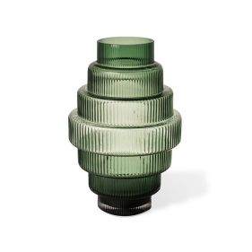 VASE STEPS GREEN SMALL: POLSPOTTEN-مزهرية