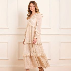 CHERIE LUREX ANKLE GOWN  - فستان