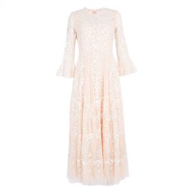 ADELINE ROUND NECK ANKLE GOWN  - فستان