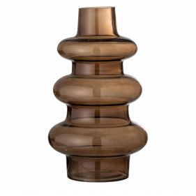 RAUKE VASE BROWN GLASS: BLOOMINGVILLE - مزهرية