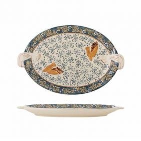 HEZHA SERVING TRAY BLUE: BLOOMINGVILLE - صينية