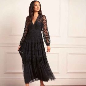 CELESTIA RIBBON ANKLE GOWN  - فستان