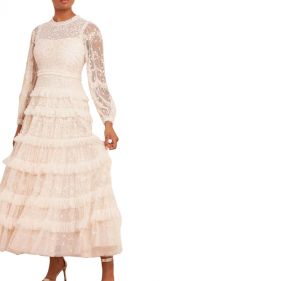 BLOSSOM LACE ANKLE GOWN  - فستان