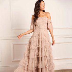 AVIANA OFF SHOULDER GOWN  - فستان