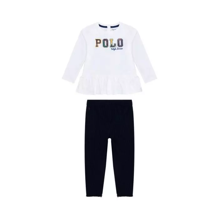 White Baby Girl Tracksuit by POLO RALPH LAUREN Salam Stores