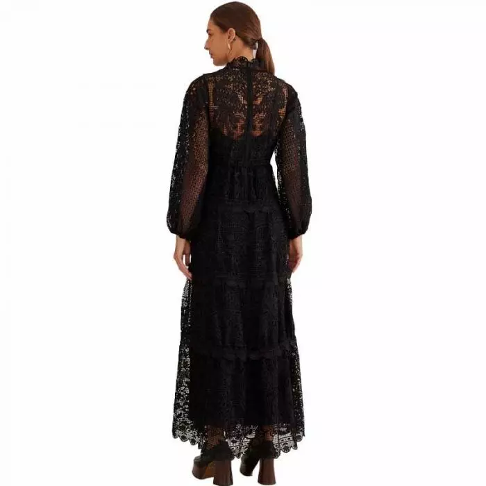 chinese dress ladies Leather Guipure Sheath Maxi Dress main image 0